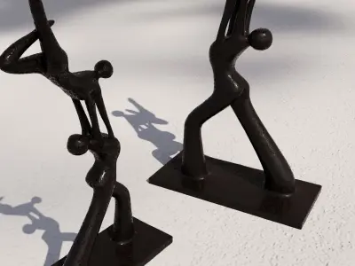 Abstract Statue Acrobatic Dancing Couple 3D model