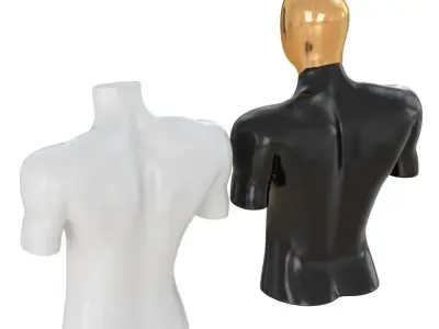 Two torso black and white mannequin 78 3D model