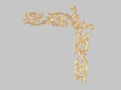 pattern wood Classic frame of luxurious gold interior inlaid cnc 3D model