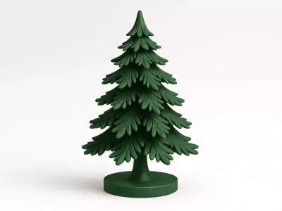 3D Christmas Tree Model Festive Holiday Scene 3D print model