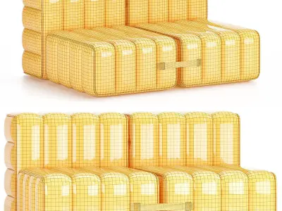 Curt Set 5 e g Flexible 2 seater with armrests Barcelona Low-poly 3D model