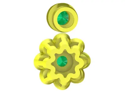 Luxury Floral Cluster Gemstone Pendant 3D Model for Fine Je 4594 3D print model