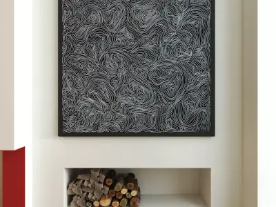 Minimalist Art Corner with Abstract Wall Painting 711 3D model