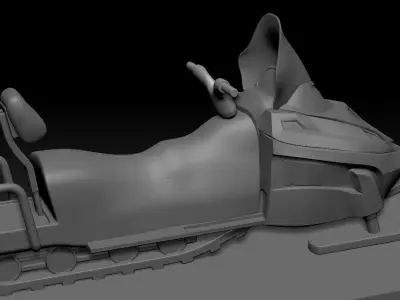 Snowmobile model HI POLY 3D print model