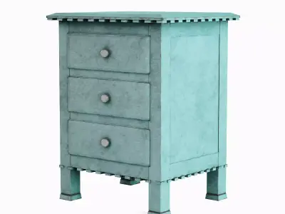 Old Wooden Dresser A 05 Low-poly 3D model