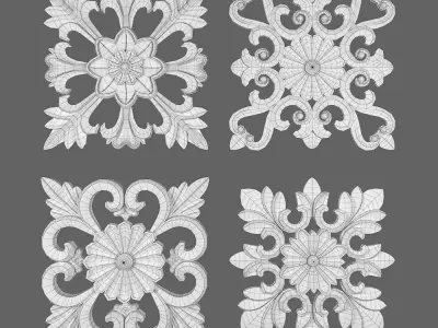 Decorative Wall Rosettes  01 3D model