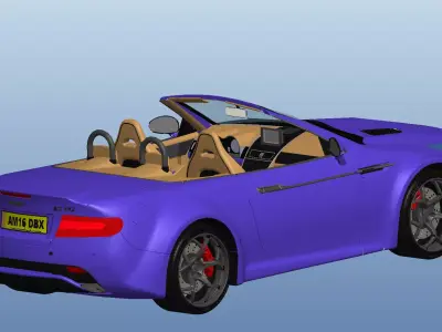 Aston Martin convertible sports car 3D model
