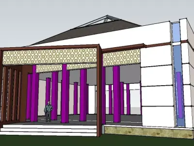 Mosque house in bali 3D model