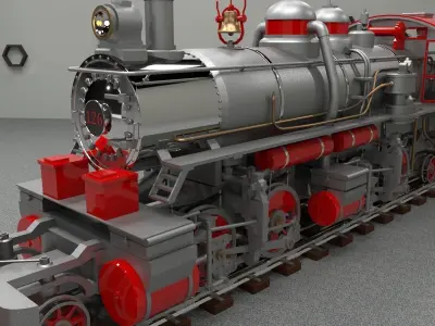 Little River Railroad 126 steam locomotive train Free 3D model