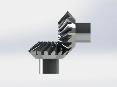 Spiral Bevel Gear - RATIO 1 - TEETH 16 16 3D print model
