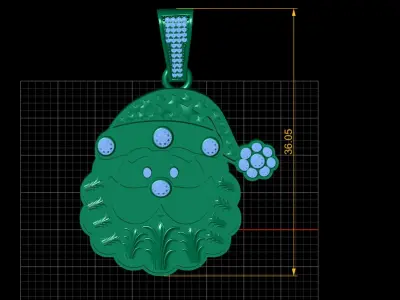SANTA CLUS FACE PENDANT 3D PRINTABLE MODEL  3D print model