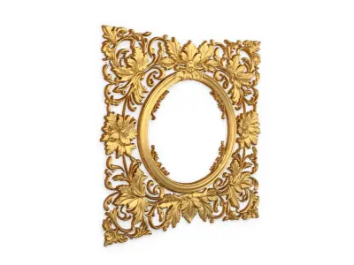 Plaster decorative frame ornament 01 3D model