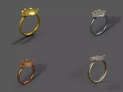 High-Quality 3D Ring Model Pack 4 Low-poly 3D model