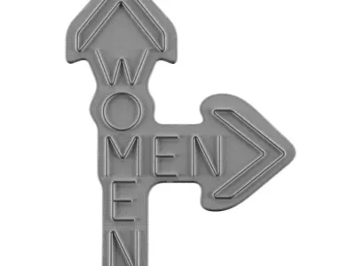 Restroom Neon Sign Low-poly 3D model