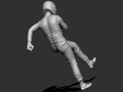 Driver kicking a tire 3D print model