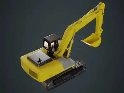 Excavator 1A Low-poly 3D model