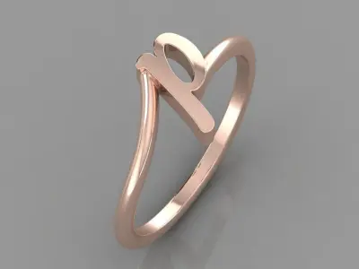 Alphabet Ring  P 3D print model