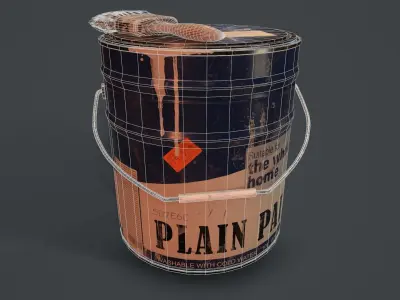 Paint Bucket Low-poly 3D model