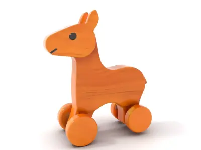 Wooden Giraffe Toy model pack with detailed features Low-poly 3D model