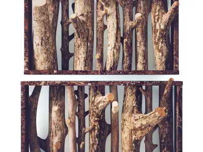 Log hanger big wood 3D model