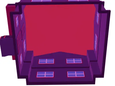  House 3D Model  Game Ready Low Poly Low-poly 3D model