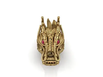 Dragon head ring 3D print model
