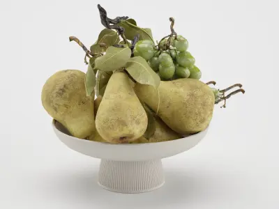 Bowl of Pearls and Grapes 3D model