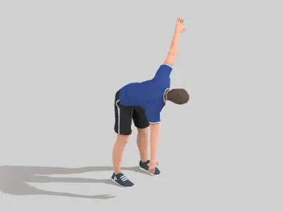Twist Slope  Exercise Man Animation Low-poly 3D model