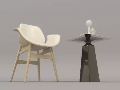 Modern Coffee Table and Chair 3D model
