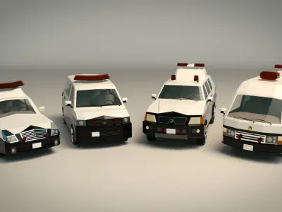 Low Poly Japanese Police Pack