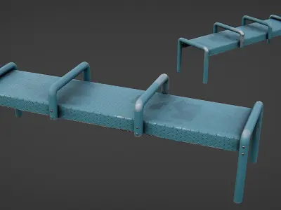 Bench Pack Low-poly 3D model
