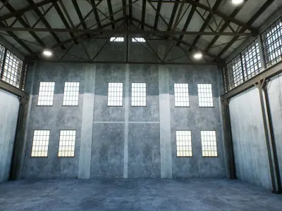 Old Industrial Factory Low-poly 3D model