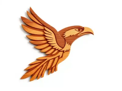 Carved Wooden Eagle model pack Low-poly 3D model