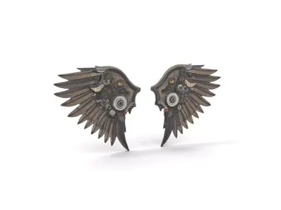 Steampunk Winged Gear model pack Low-poly 3D model