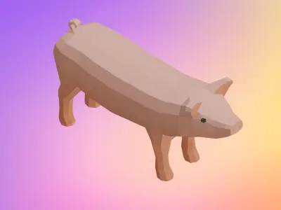 Low poly pig Low-poly 3D model purchase