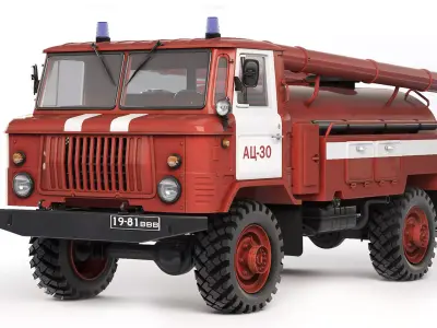 GAZ 66 AC-30 firetruck 1971 3D model