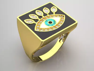 Evil Eye Ring jr00163 3D print model