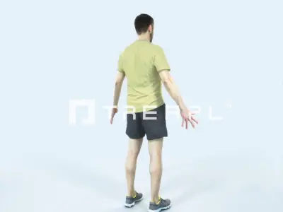 Portrait 09K Animated Rigged Sports Man Low-poly 3D model