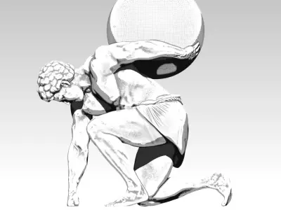 Man statue 3D print model