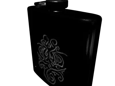 Engraved Hip Flask PBR Model Low-poly 3D model