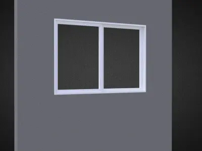 Horizontal sliding window Low-poly 3D model