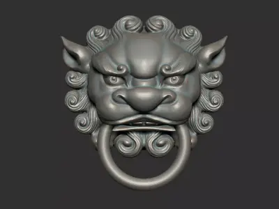 lion door knocker 3D print model