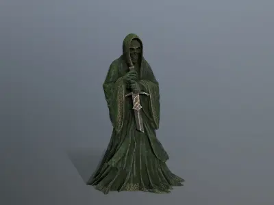 Dark statue Low-poly 3D model