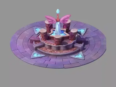 Game Cartoon - City Center Landmark 01 3D model