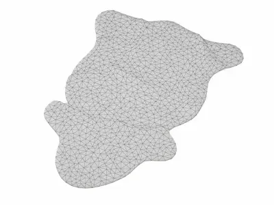 Bedside Sheepskin Rug Fur 02 3D model