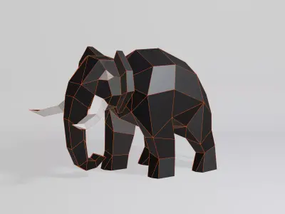Geometric Elephant Low-poly 3D model