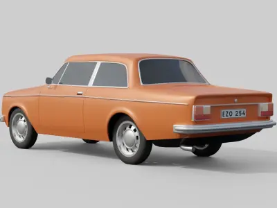 volvo 142 simple Free low-poly 3D model