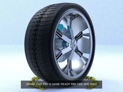 ORTAS CAR RIM 11-12-13-14-15 GAME READY RIM TIRE AND DISC 3D Model Pack