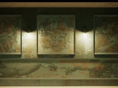 Hall Entrance room art interior  Low-poly 3D model