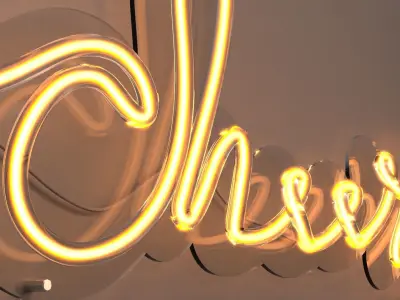 Cheers - Neon Sign 3D model